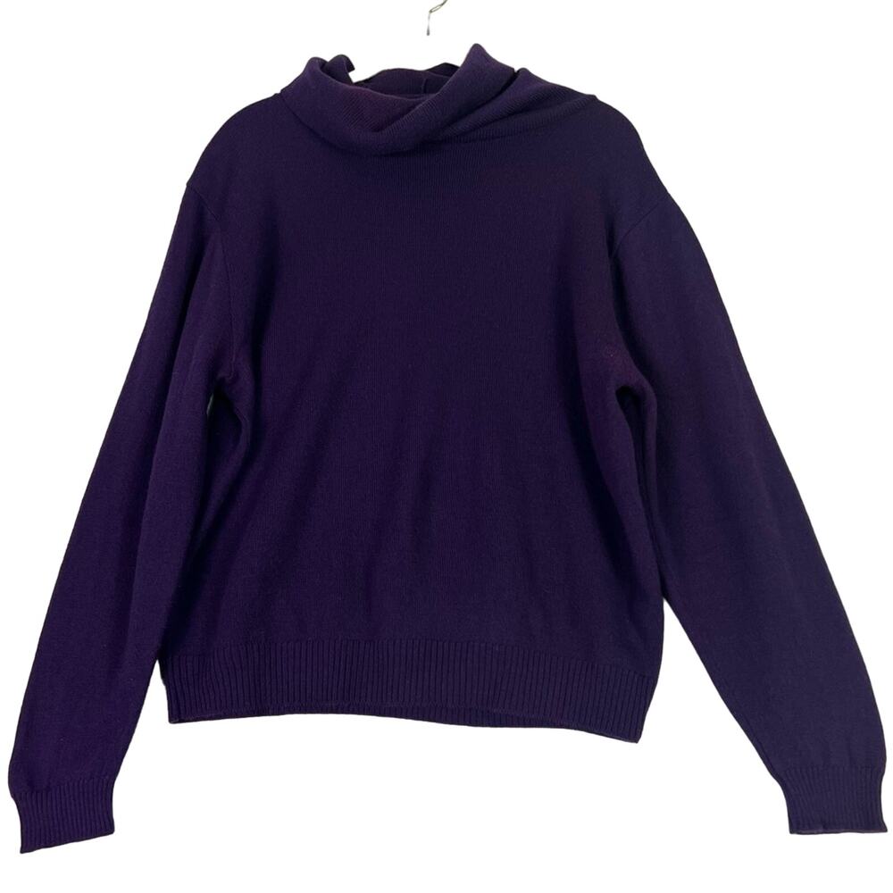 Pendleton Sweater Womens Large Purple Virgin Wool Turtleneck USA Vintage